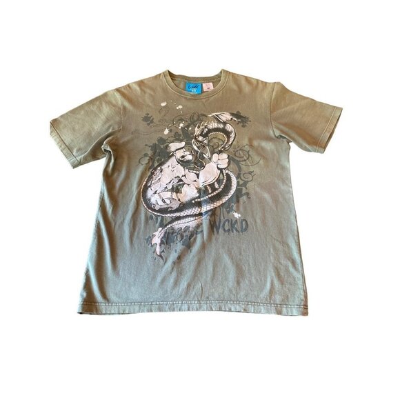 Wckd Popeye Snake Green Short Sleeve T Shirt Size Medium - Picture 1 of 9